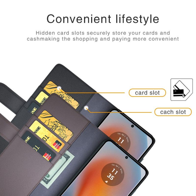 Kožené Puzdro Motorola Edge 50 Fusion Kryt Na Mobil Koža
