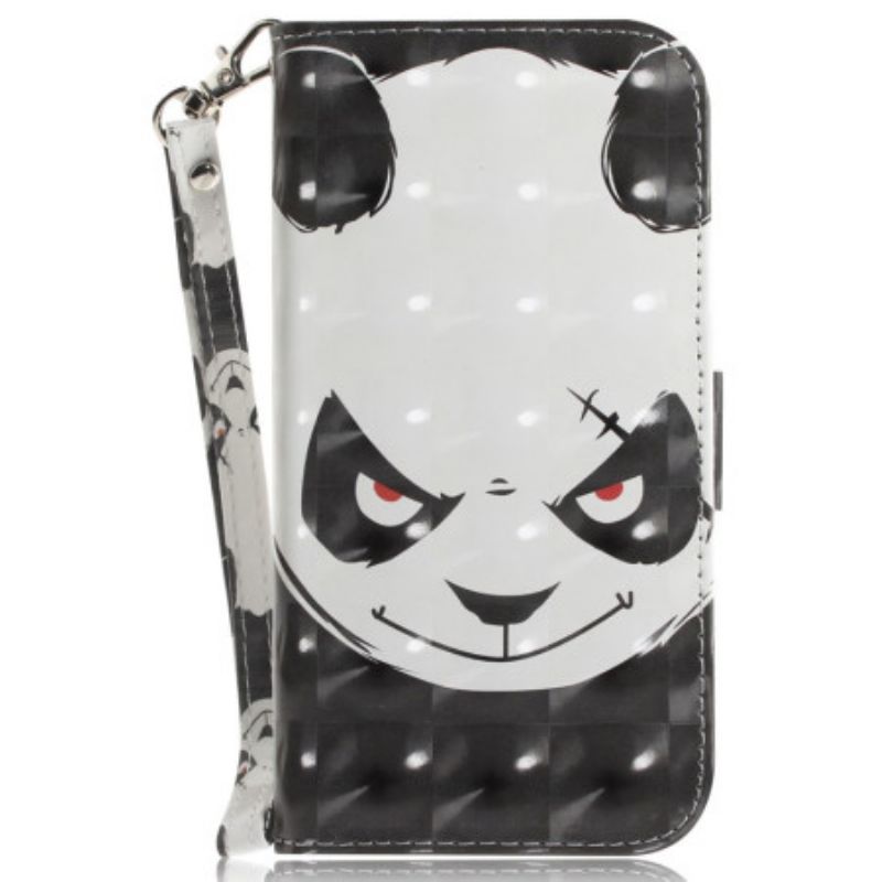 Puzdro Motorola Edge 50 Fusion Nahnevaná Panda S Popruhom