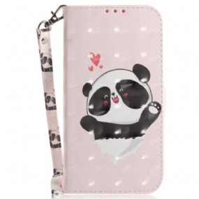 Puzdro Motorola Edge 50 Fusion Panda Love S Popruhom