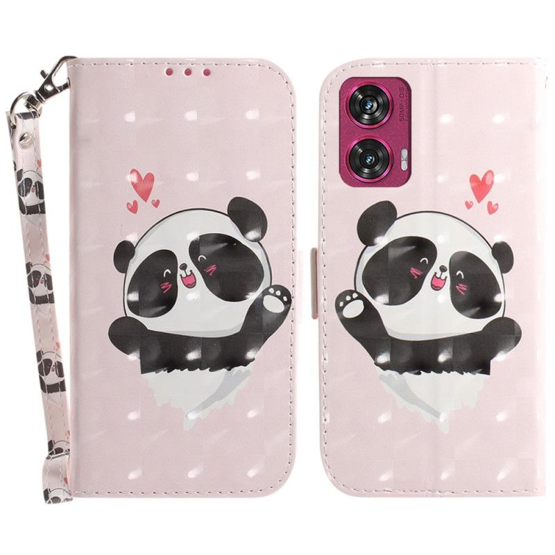 Puzdro Motorola Edge 50 Fusion Panda Love S Popruhom