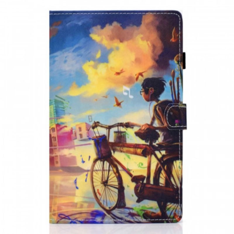 Kožené Puzdro Samsung Galaxy Tab A8 (2021) Bicykel Art