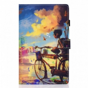 Kožené Puzdro Samsung Galaxy Tab A8 (2021) Bicykel Art