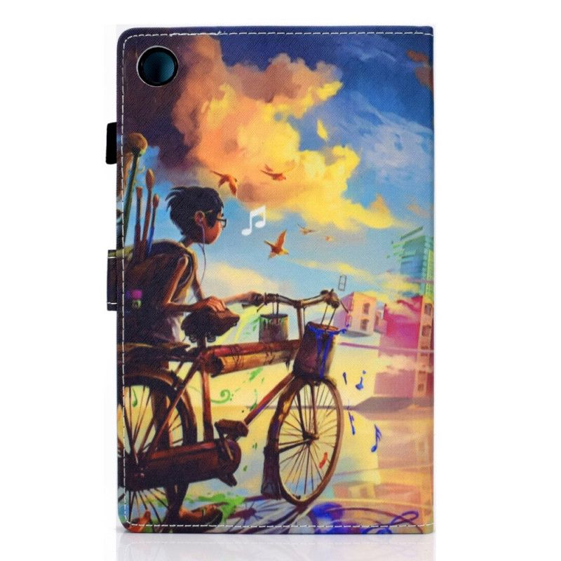 Kožené Puzdro Samsung Galaxy Tab A8 (2021) Bicykel Art