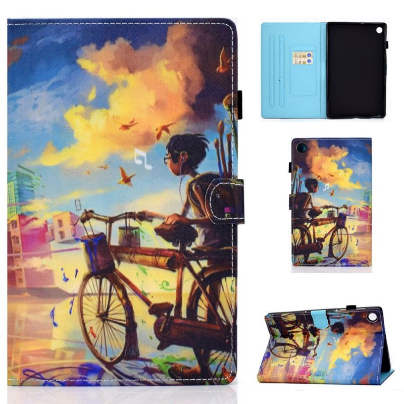 Kožené Puzdro Samsung Galaxy Tab A8 (2021) Bicykel Art