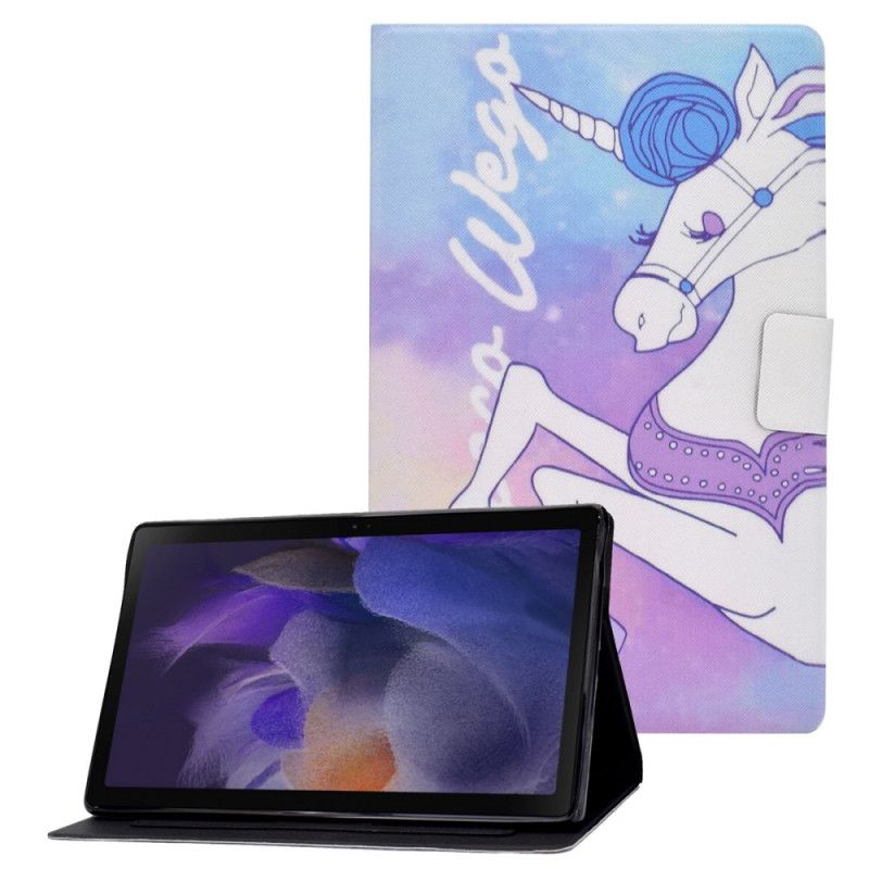 Kožené Puzdro Samsung Galaxy Tab A8 (2021) Fantasy Jednorožec