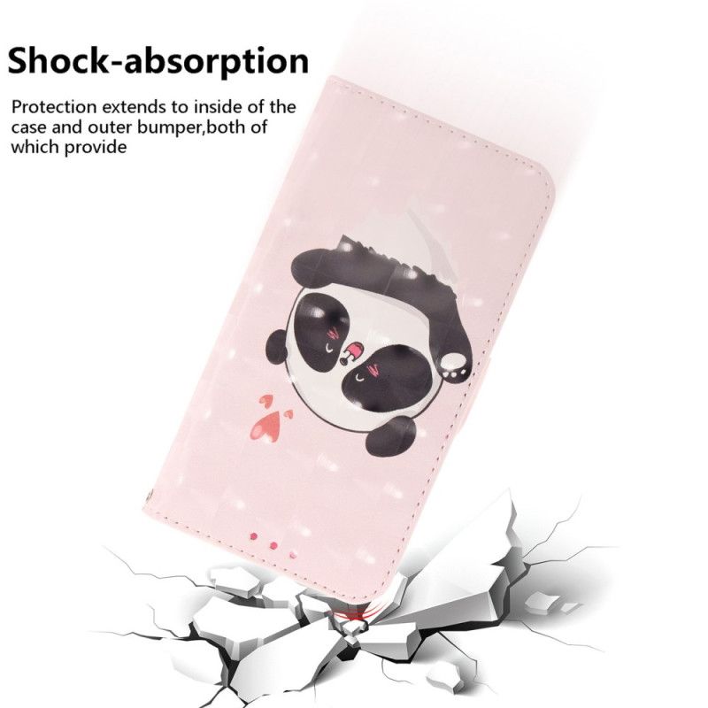 Kožené Puzdro iPhone 15 Plus Panda Love S Popruhom