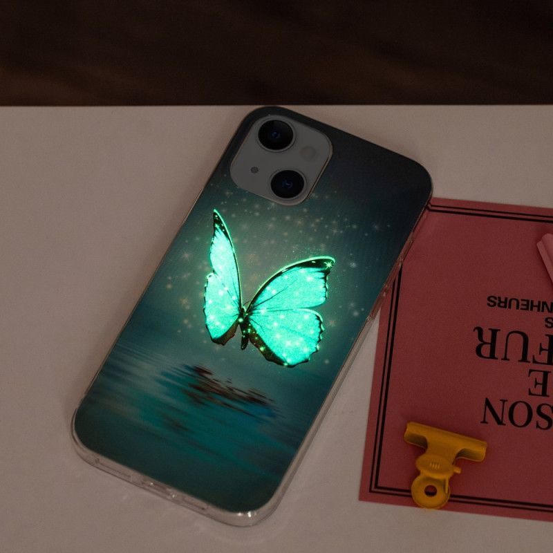 Kryt iPhone 15 Plus Fluorescenčné Motýle