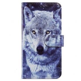 Peňaženkový Kryt iPhone 15 Plus Lanyard Wolves