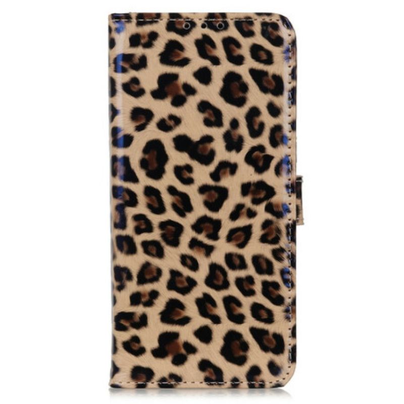 Kožené Puzdro iPhone 13 Pro Max Obyčajný Leopard