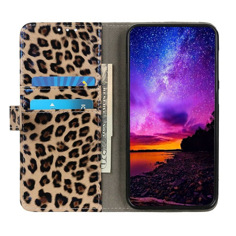 Kožené Puzdro iPhone 13 Pro Max Obyčajný Leopard