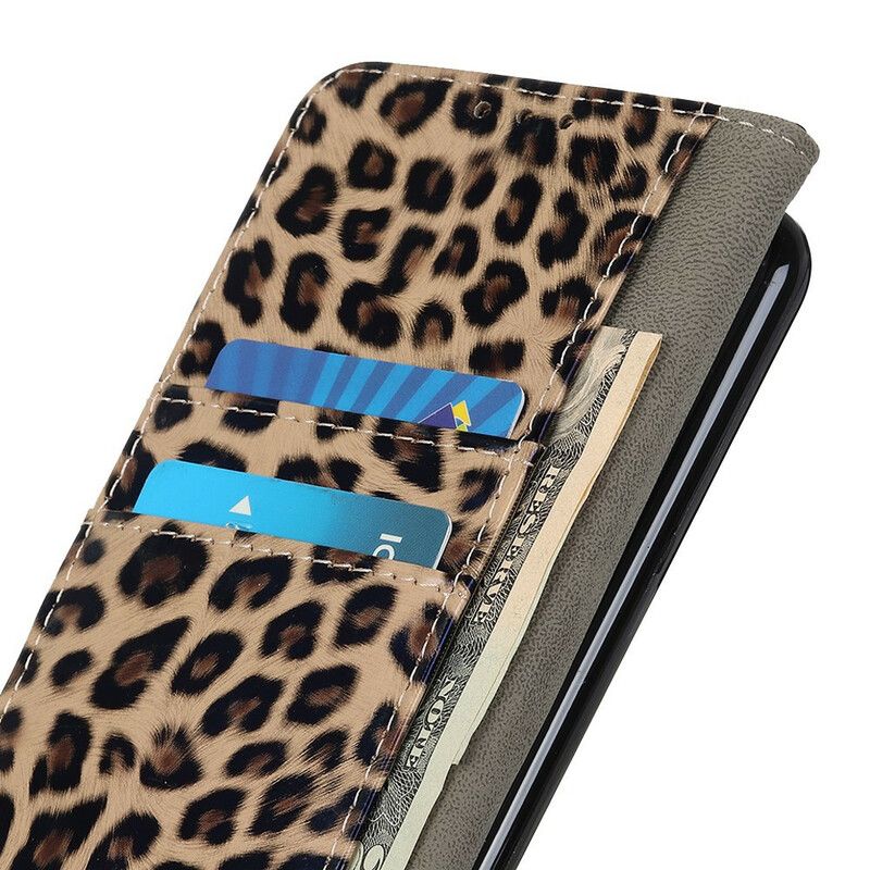 Kožené Puzdro iPhone 13 Pro Max Obyčajný Leopard