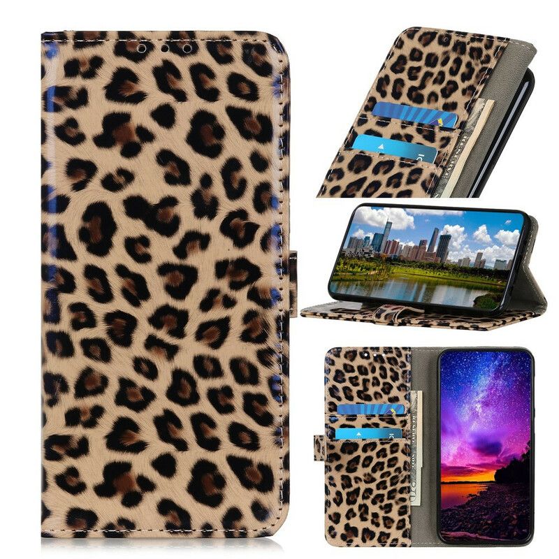 Kožené Puzdro iPhone 13 Pro Max Obyčajný Leopard