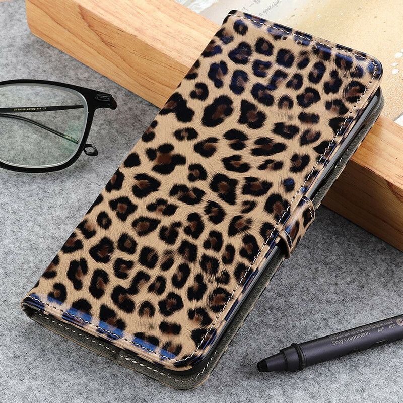 Kožené Puzdro iPhone 13 Pro Max Obyčajný Leopard