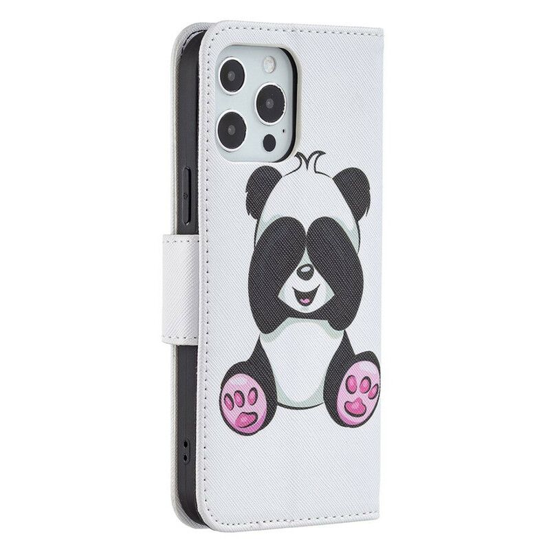 Kožené Puzdro iPhone 13 Pro Max Panda Zábava