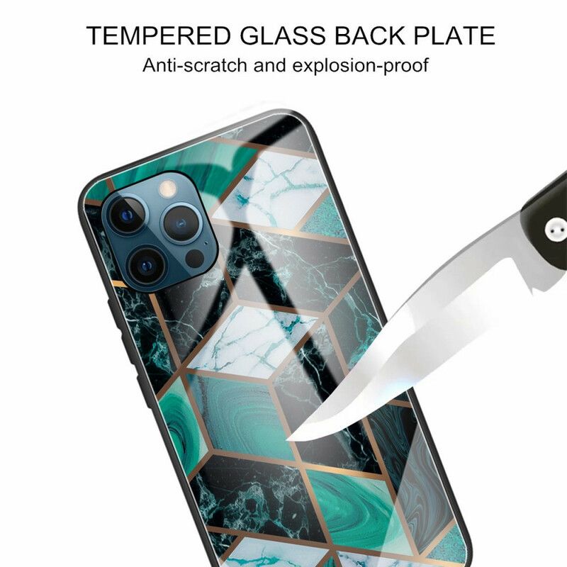 Kryt iPhone 13 Pro Max Geometria Marble Tempered Glass