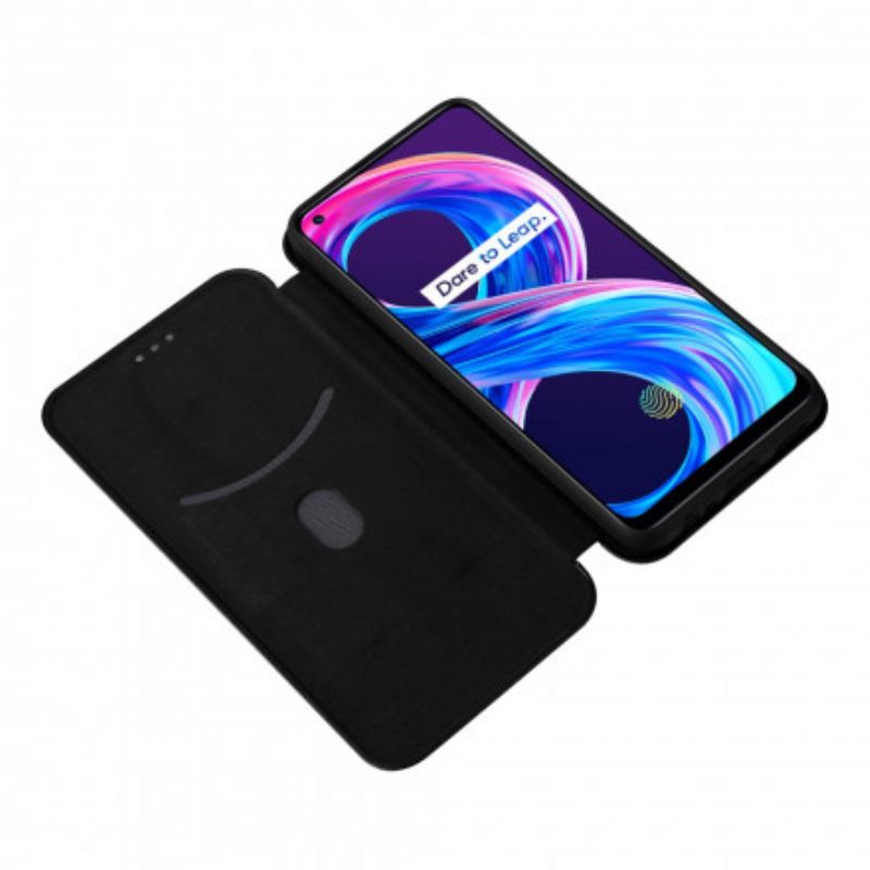 Flipové Puzdro Realme 8 / 8 Pro Kožené Puzdro Farebný Uhlíkový Silikón