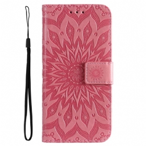 Kožené Puzdro Oppo Find X5 Lite Strappy Sun Mandala