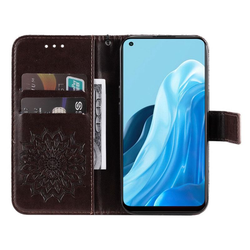 Kožené Puzdro Oppo Find X5 Lite Strappy Sun Mandala