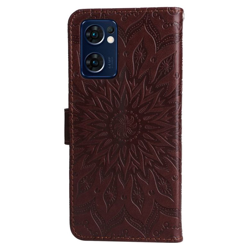 Kožené Puzdro Oppo Find X5 Lite Strappy Sun Mandala