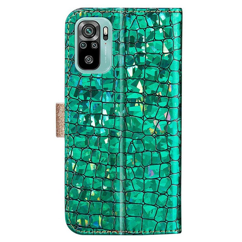 Kožené Puzdro Xiaomi Redmi Note 10 / 10S Krokodílie Diamanty