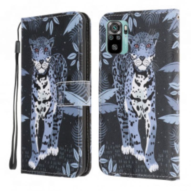 Kožené Puzdro Xiaomi Redmi Note 10 / 10S Strappy Leopard