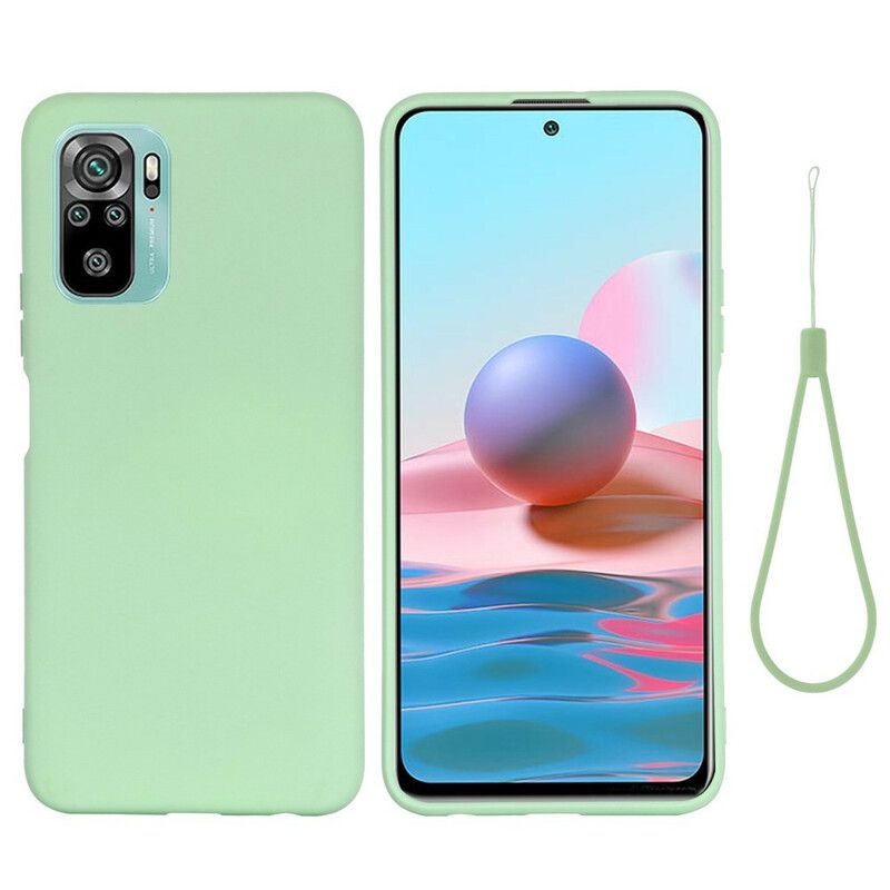 Kryt Xiaomi Redmi Note 10 / 10S Tekutý Silikón So Šnúrkou