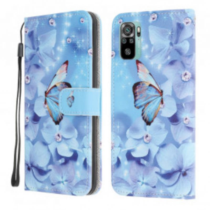 Peňaženkový Kryt Xiaomi Redmi Note 10 / 10S Strappy Diamond Butterflies