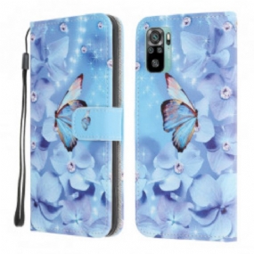 Peňaženkový Kryt Xiaomi Redmi Note 10 / 10S Strappy Diamond Butterflies