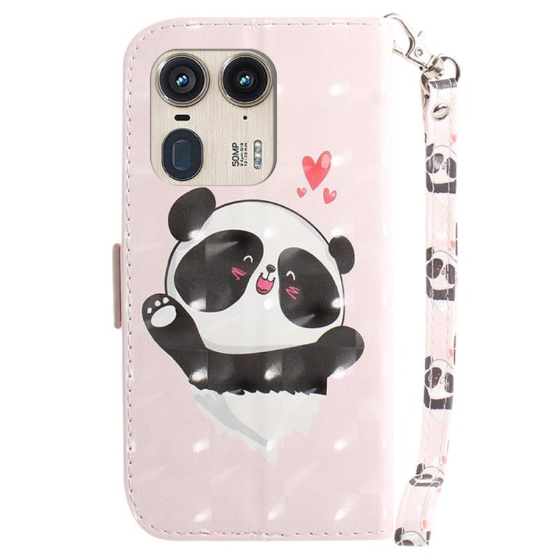 Puzdro Motorola Edge 50 Ultra Panda Love With Strap