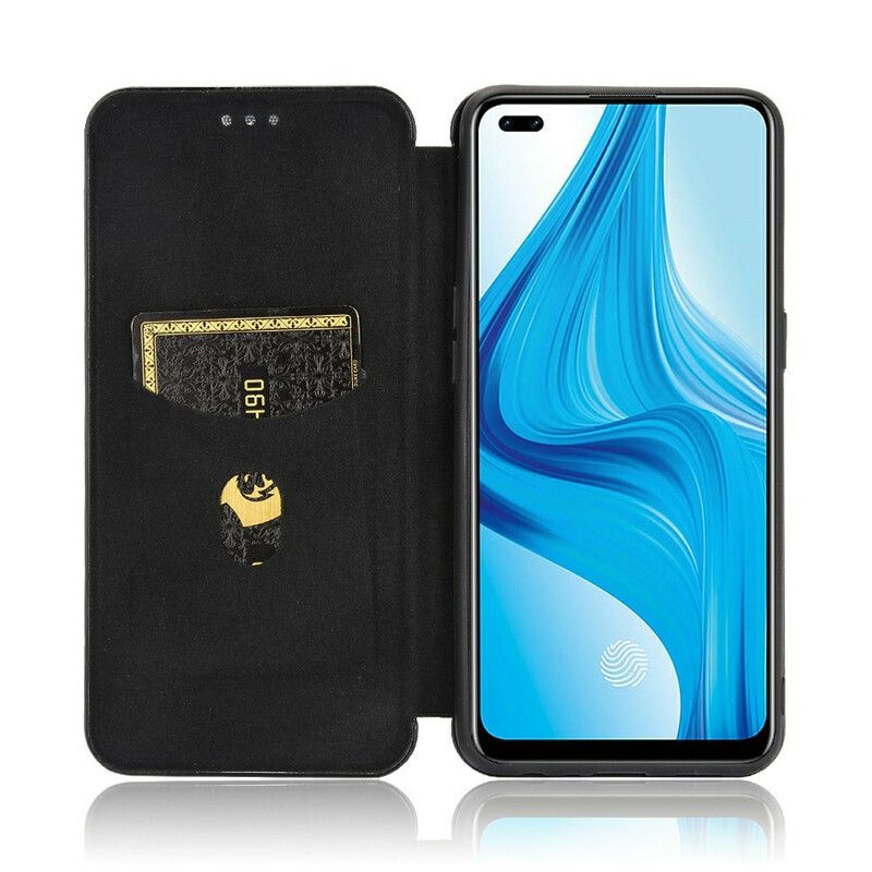 Flipové Puzdro Realme 7 Pro Kožené Puzdro Farebný Uhlíkový Silikón