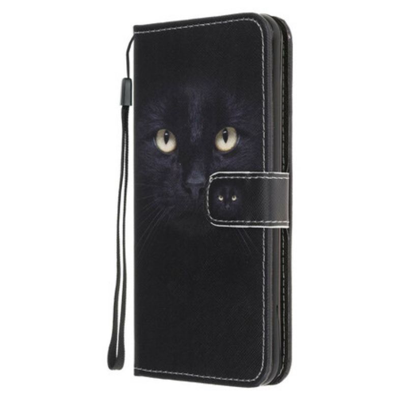 Kožené Puzdro Samsung Galaxy M31 Strappy Black Cat Eyes