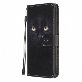 Kožené Puzdro Samsung Galaxy M31 Strappy Black Cat Eyes