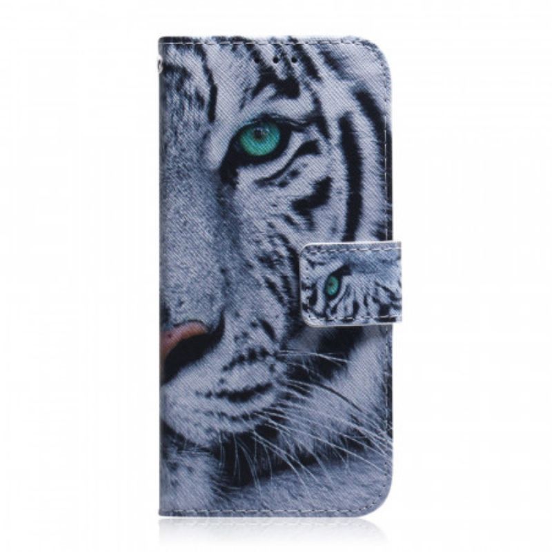 Kožené Puzdro Huawei Nova 8i Biely Tiger