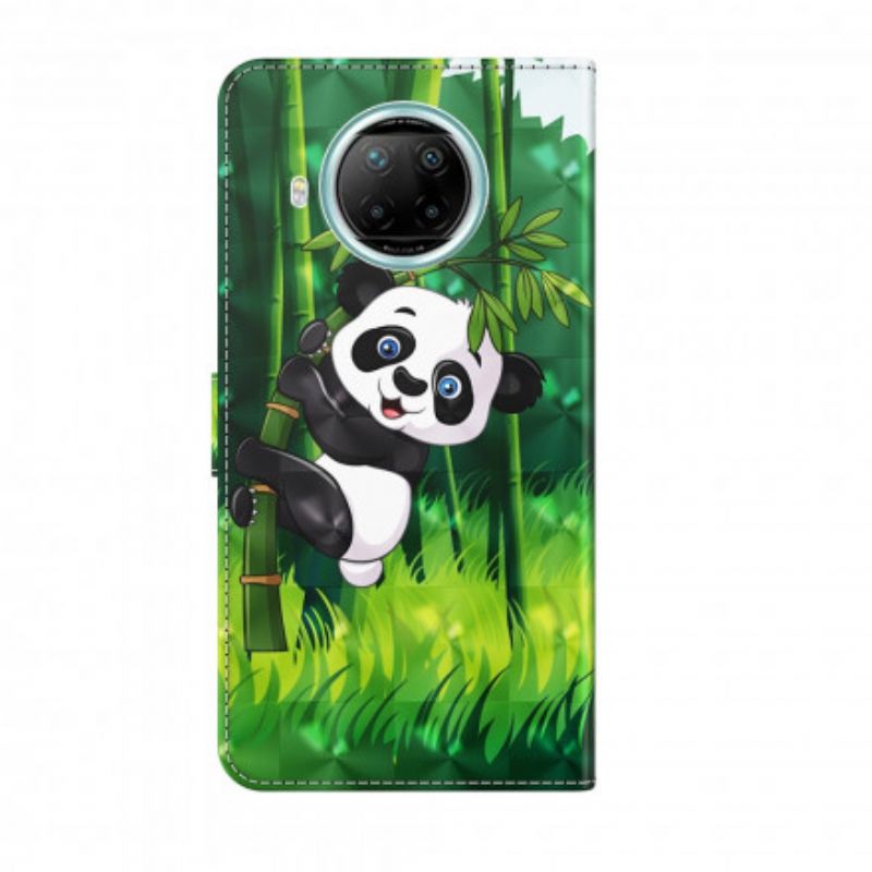 Kožené Puzdro Xiaomi Redmi Note 9 Pro 5G Svetlá Škvrna Panda A Bamboo