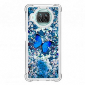 Kryt Xiaomi Redmi Note 9 Pro 5G Glitter Blue Butterflies