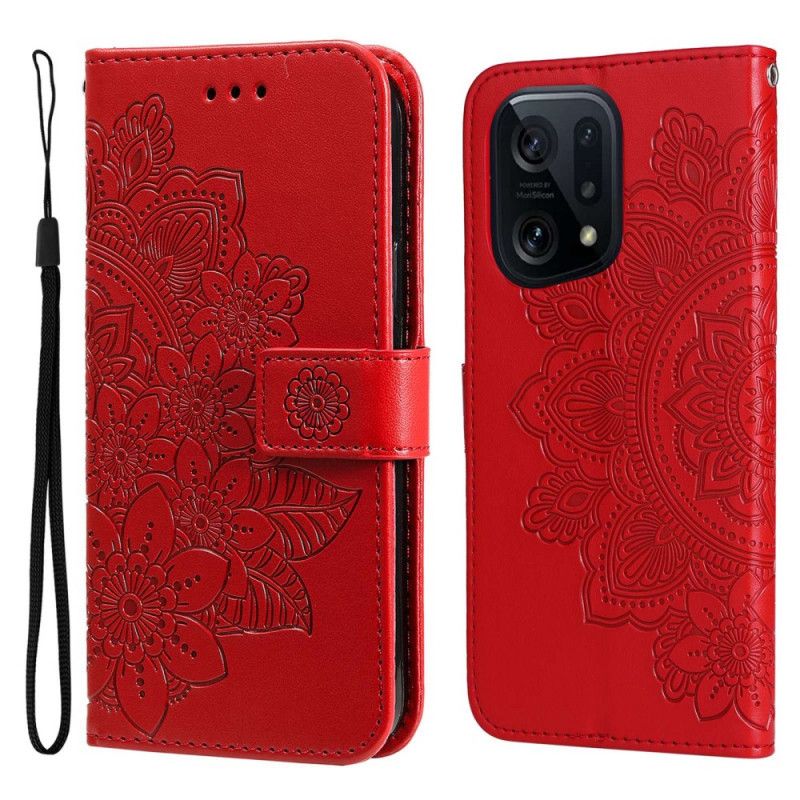 Kožené Puzdro Oppo Find X5 Strappy Mandala