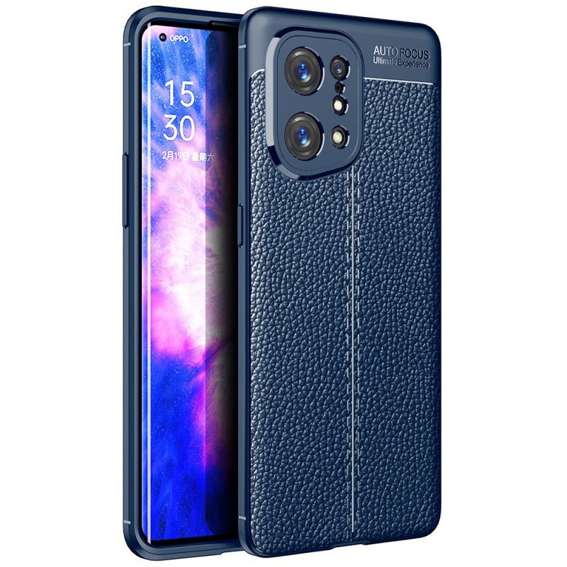 Kryt Oppo Find X5 Leather Effect Litchi Double Line