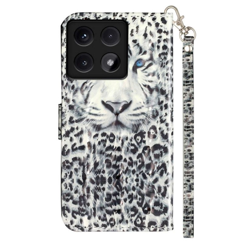 Kožené Puzdro Xiaomi 14t Kryt Na Mobil Leopardí Remienok