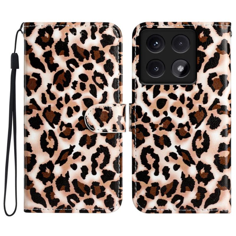 Kožené Puzdro Xiaomi 14t Leopardia Potlač