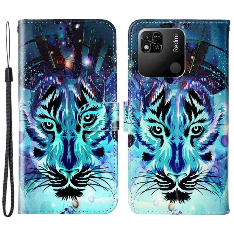 Flipové Puzdro Xiaomi Redmi 10A Tiger So Šnúrkou