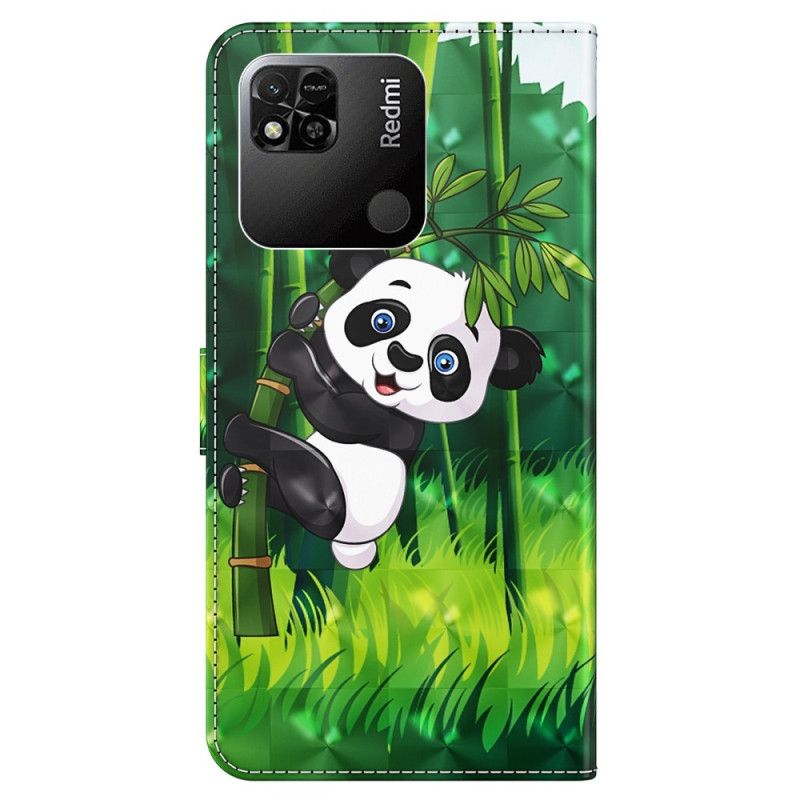 Kožené Puzdro Xiaomi Redmi 10A Bambusová Panda So Šnúrkou