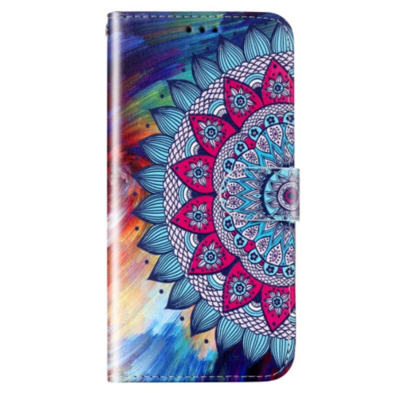 Kožené Puzdro Xiaomi Redmi 10A Farebná Strappy Mandala