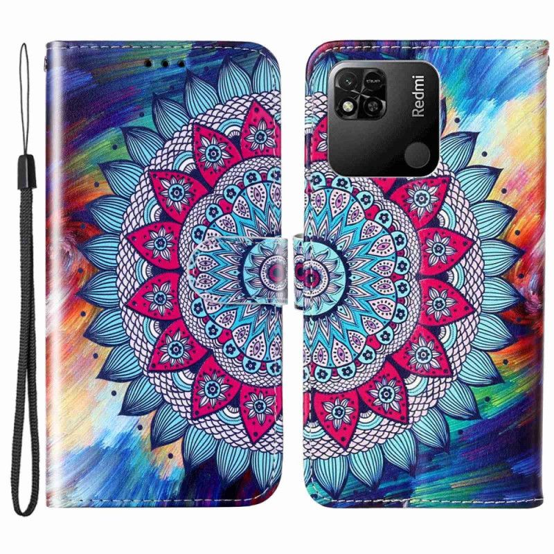 Kožené Puzdro Xiaomi Redmi 10A Farebná Strappy Mandala