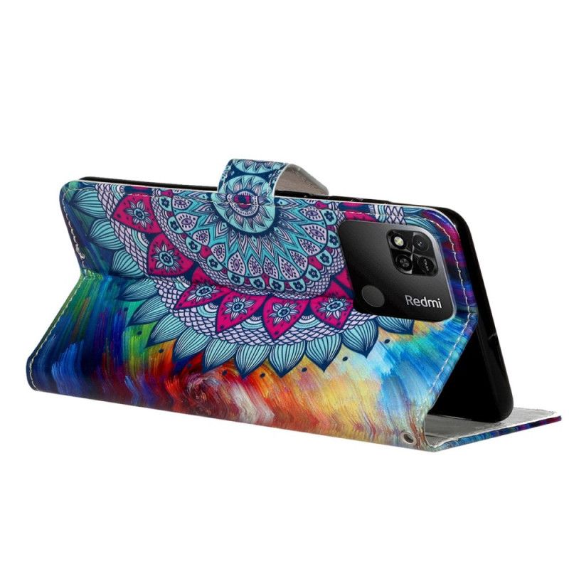 Kožené Puzdro Xiaomi Redmi 10A Farebná Strappy Mandala