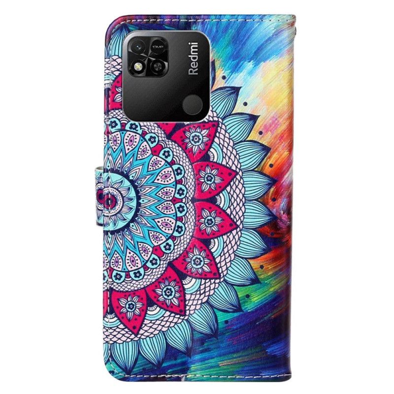 Kožené Puzdro Xiaomi Redmi 10A Farebná Strappy Mandala