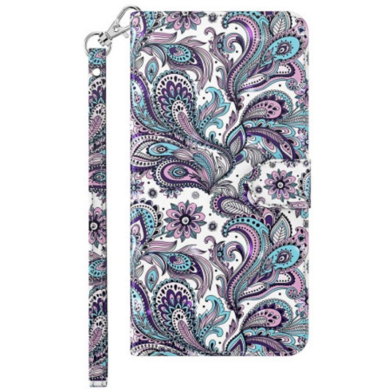 Kožené Puzdro Xiaomi Redmi 10A Strappy Paisley Vzor