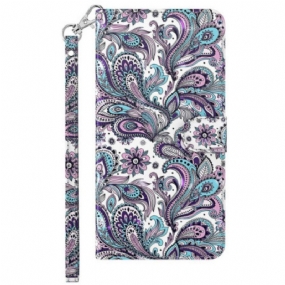 Kožené Puzdro Xiaomi Redmi 10A Strappy Paisley Vzor