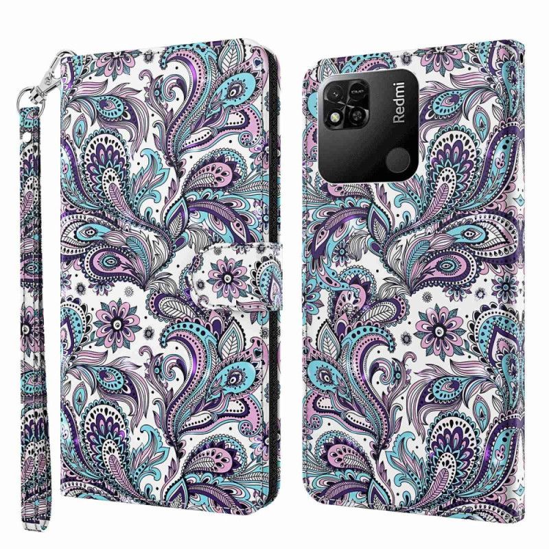 Kožené Puzdro Xiaomi Redmi 10A Strappy Paisley Vzor