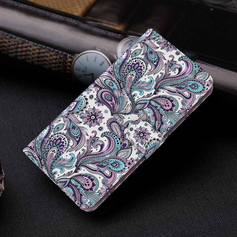 Kožené Puzdro Xiaomi Redmi 10A Strappy Paisley Vzor