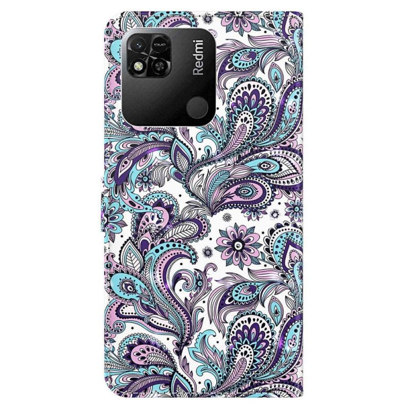 Kožené Puzdro Xiaomi Redmi 10A Strappy Paisley Vzor